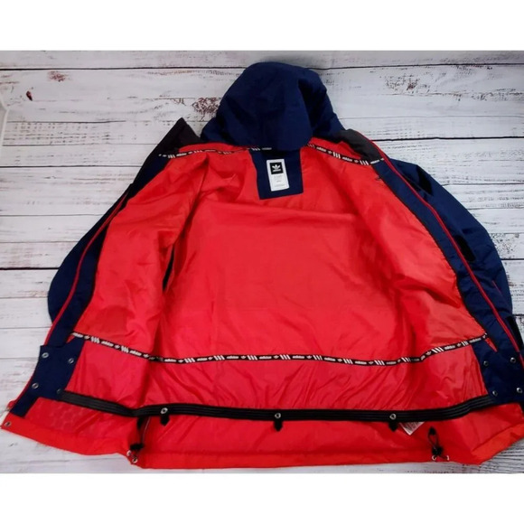 Adidas 10K Riding Jacket Mens XL Navy Red Hooded Windbreaker Snowboard Gorpcore - Picture 3 of 16
